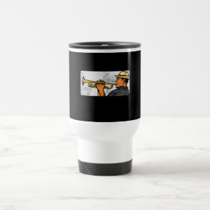 Trumpet Player Retro Trumpet Jazz Music Travel Mug