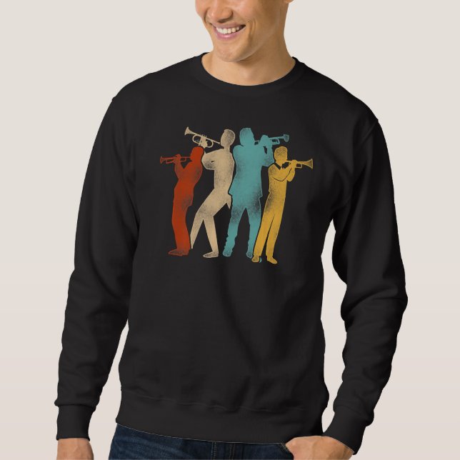 Trumpet Player Retro Vintage Sweatshirt (Front)