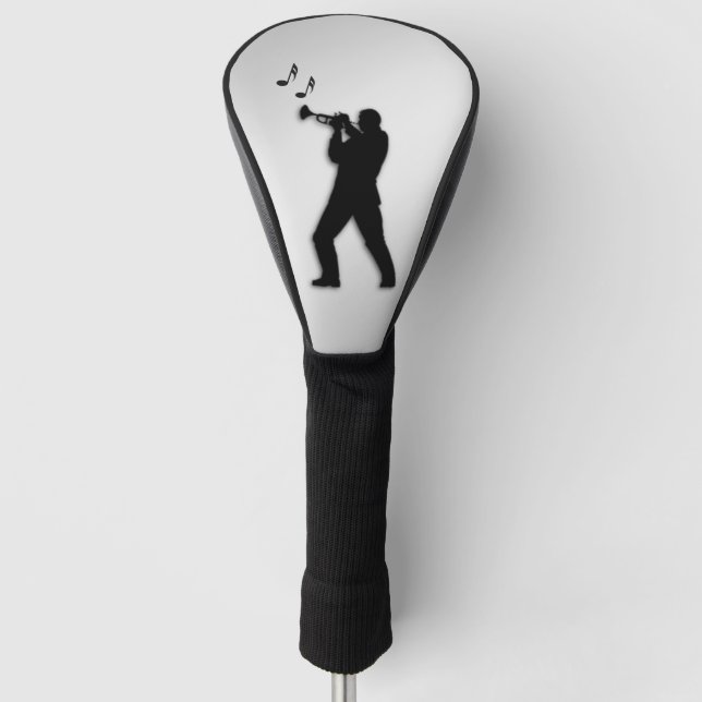 Trumpet Player Silver Golf Head Cover (Front)