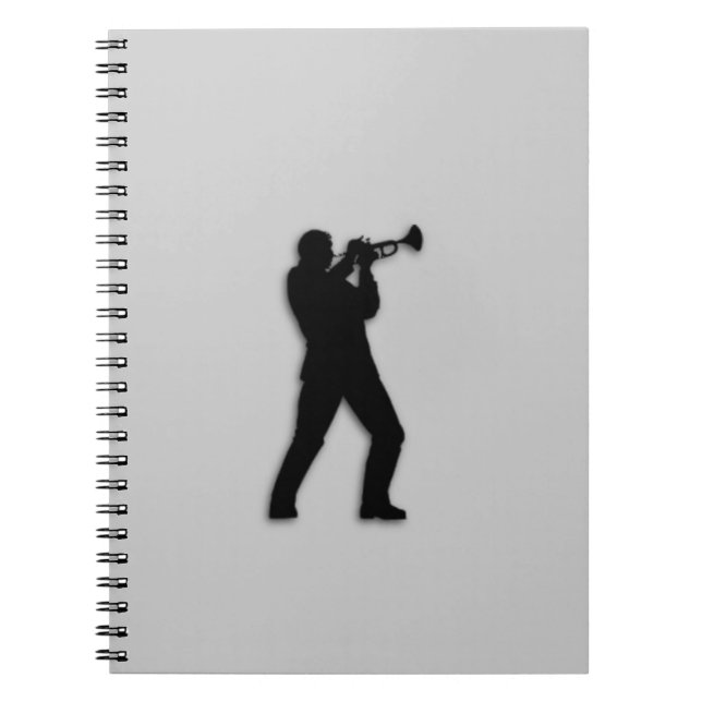 Trumpet Player Silver Notebook (Front)