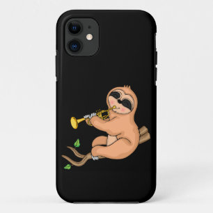 Trumpet Player Sloth Gift Kids Musician Trumpet iPhone 11 Case