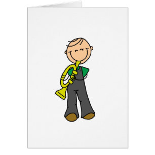 Trumpet Player Stick Figure Card