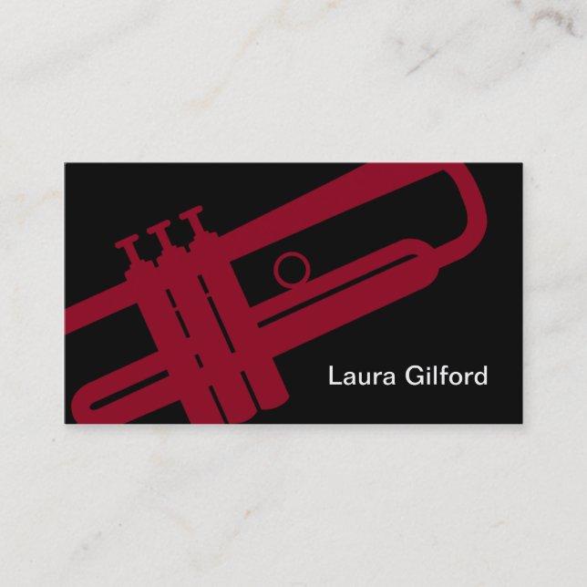 Trumpet Player Teacher Studio Music Musician Business Card (Front)
