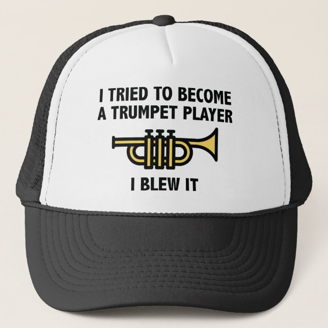 Trumpet Player Trucker Hat (Front)