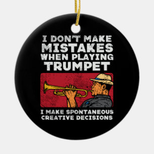 Trumpet - Playing A Trumpet Ceramic Tree Decoration