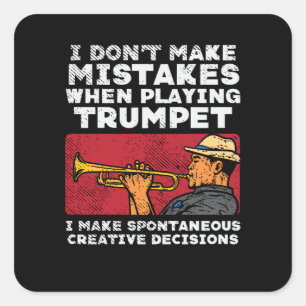 Trumpet - Playing A Trumpet Square Sticker