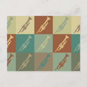 Trumpet Pop Art Postcard