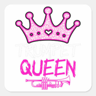 Trumpet Queen Square Sticker