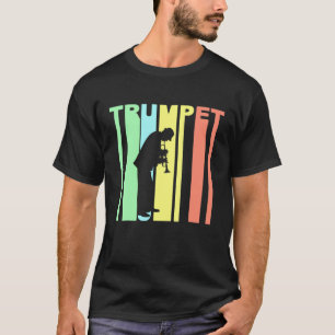 Trumpet - Retro 1970s Style Trumpet Player Silhoue T-Shirt