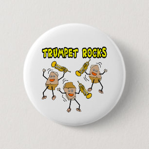Trumpet Rocks 6 Cm Round Badge
