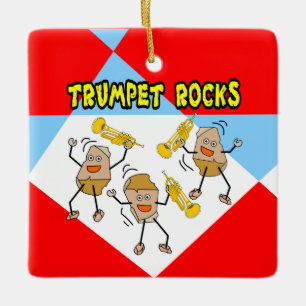 Trumpet Rocks Ceramic Ornament
