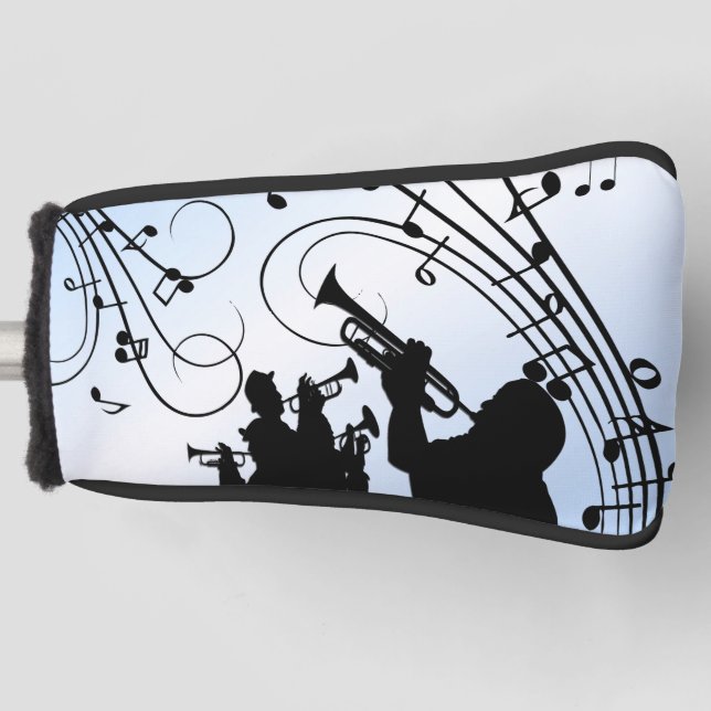 Trumpet Section Blue Music Golf Head Cover (Front)