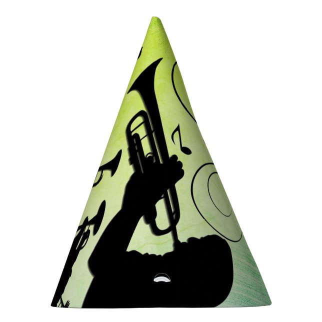 Trumpet Section Green Music Party Hat (Right)