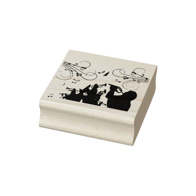 Trumpet Section Green Music Rubber Stamp (Stamp)
