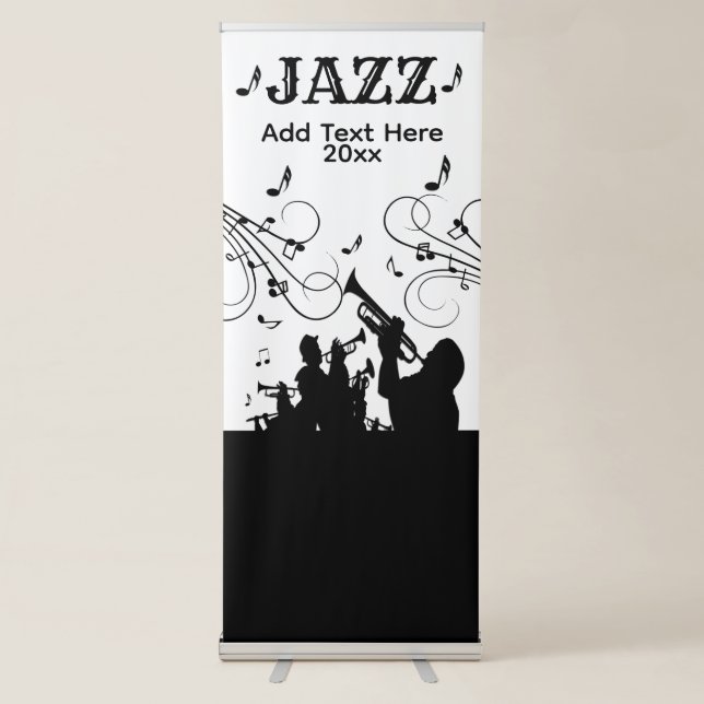 Trumpet Section Jazz Music Custom Text Retractable Banner (Front)