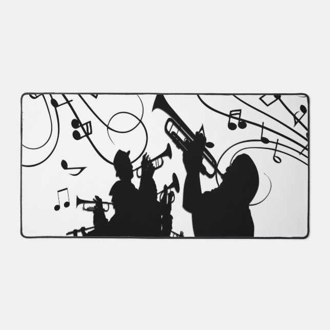 Trumpet Section Jazz Music Desk Mat (Front)