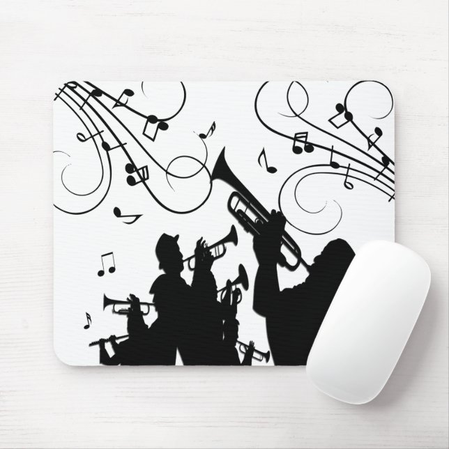 Trumpet Section Jazz Music Mouse Mat (With Mouse)