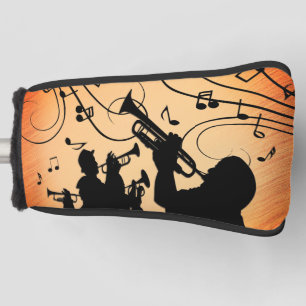 Trumpet Section Jazz Music Orange Rust Golf Head Cover
