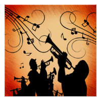 Trumpet Section Jazz Music Orange Rust