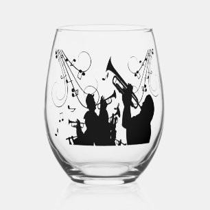 Trumpet Section Jazz Music Stemless Wine Glass