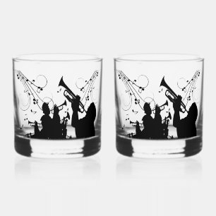 Trumpet Section Jazz Music Whiskey Glass
