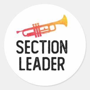 Trumpet Section Leader Marching Band Classic Round Sticker
