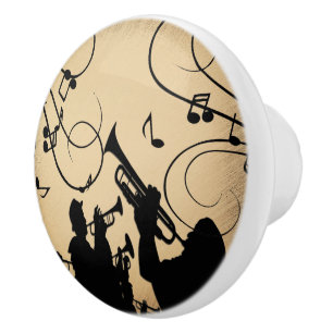 Trumpet Section Rustic Music Ceramic Knob
