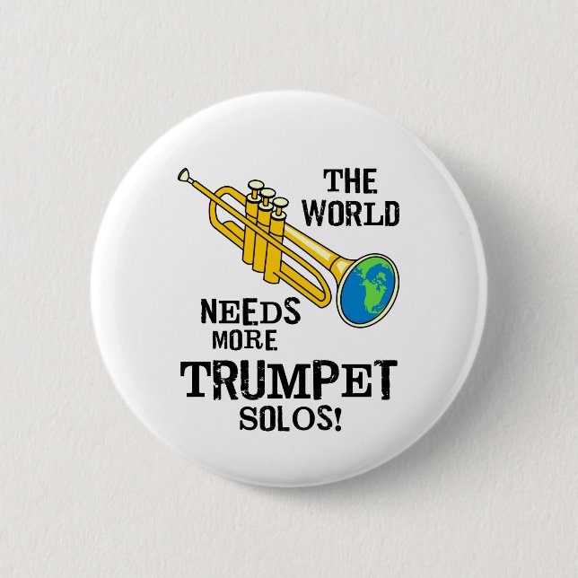 Trumpet Solos 6 Cm Round Badge (Front)