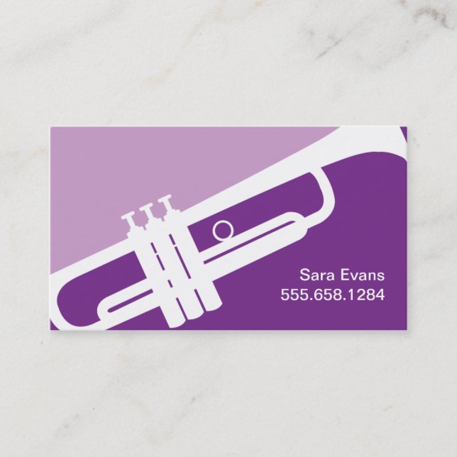 Trumpet Teacher Musician Music Instrument Studio Business Card (Front)
