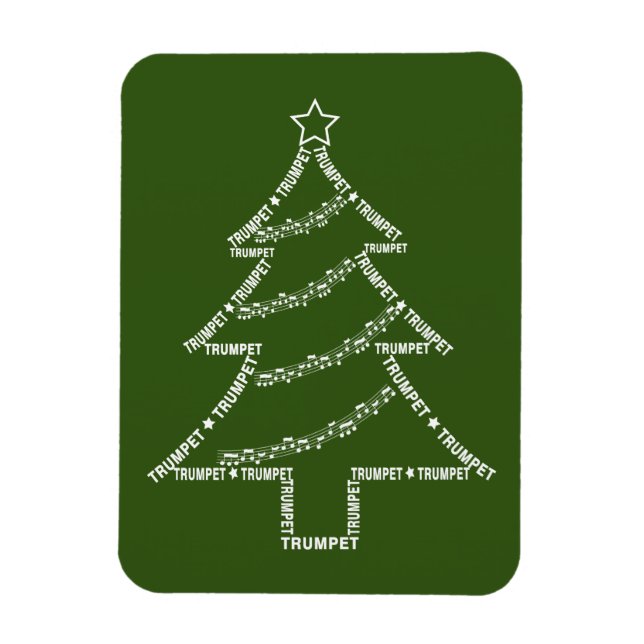 Trumpet Text Christmas Tree Magnet (Vertical)