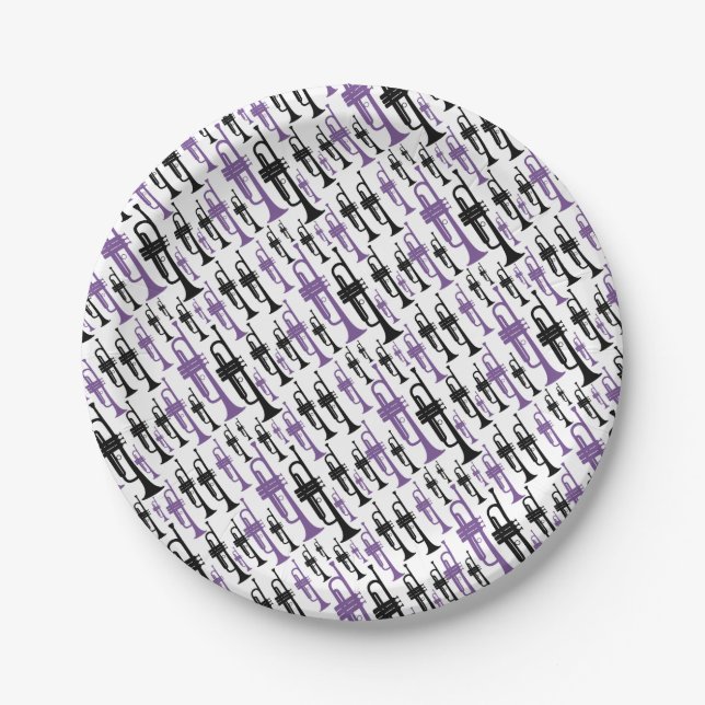 Trumpet Themed Paper Plate (Front)