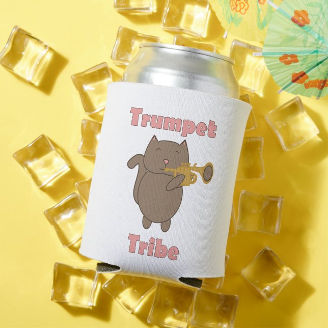 Trumpet Tribe Cartoon Cat Can Cooler (In Situ Summer)