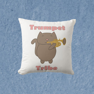 Trumpet Tribe Cat Musician Cushion