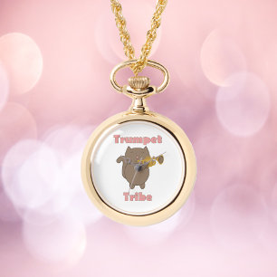 Trumpet Tribe Cat Pink Letters Watch