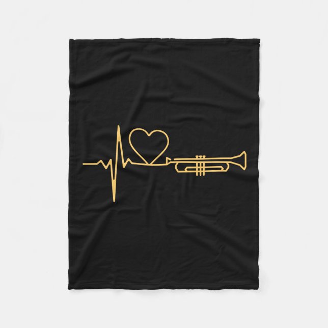 Trumpet - Trumpet Heartbeat Gift Fleece Blanket (Front)