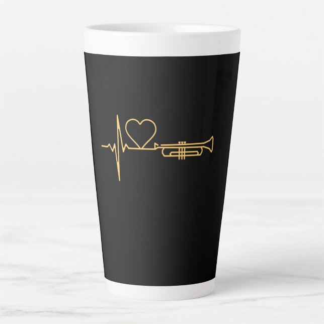 Trumpet - Trumpet Heartbeat Gift Latte Mug (Front)
