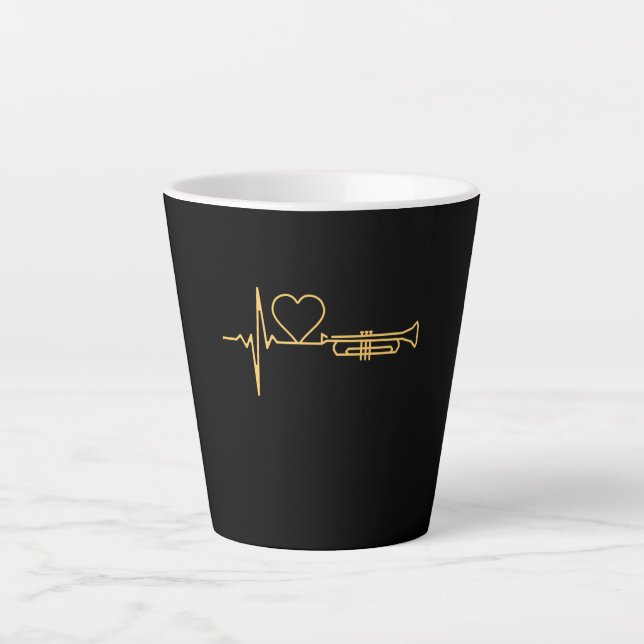 Trumpet - Trumpet Heartbeat Gift Latte Mug (Front)