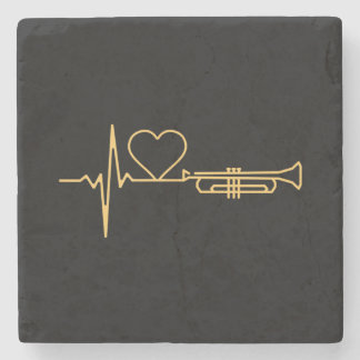 Trumpet - Trumpet Heartbeat Gift Stone Coaster