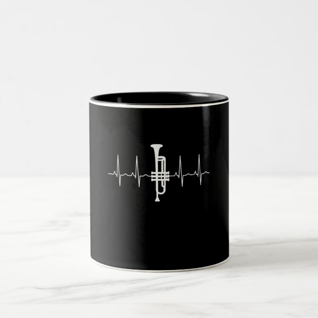Trumpet - Trumpet Heartbeat Gift Two-Tone Coffee Mug (Center)