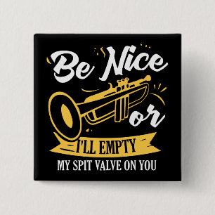 Trumpet Trumpet Player Gift Funny Trumpet 15 Cm Square Badge