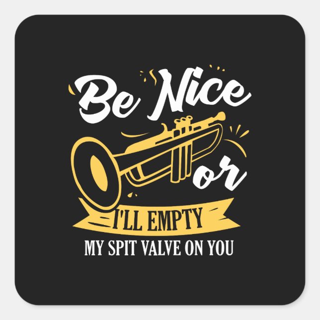 Trumpet Trumpet Player Gift Funny Trumpet Square Sticker (Front)