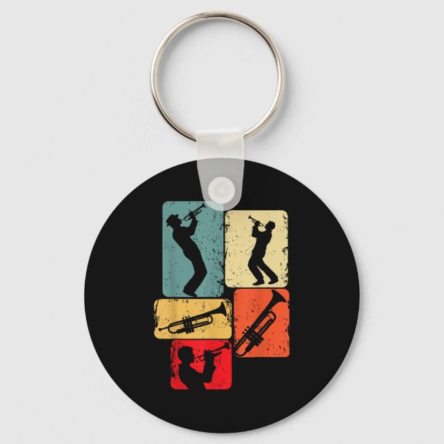Trumpet Trumpeter Jazz Musician Boys Men  Key Ring (Front)