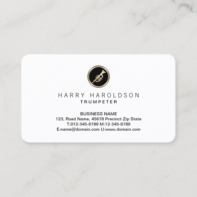 Trumpet Trumpeter Musician Business Card (Front)