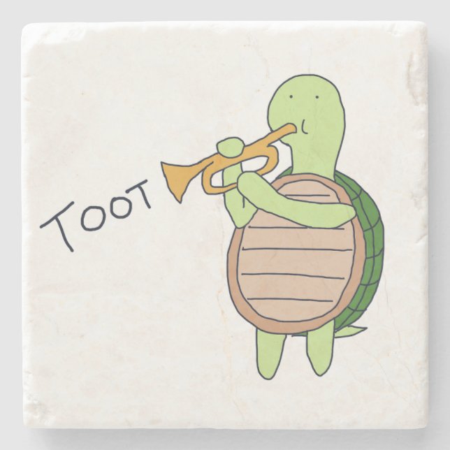 Trumpet Turtle Coster Stone Coaster (Front)