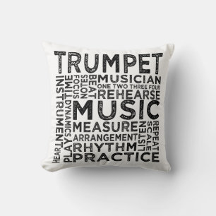 Trumpet Typography Cushion