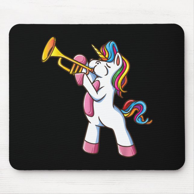 Trumpet Unicorn Marching Band And Jazz Player Gift Mouse Mat (Front)