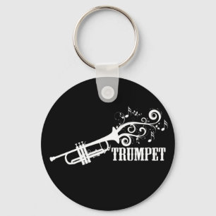 Trumpet Vector with swirls Key Ring