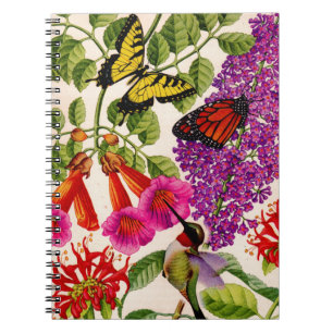 trumpet vine, butterfly bush, bee balm notebook
