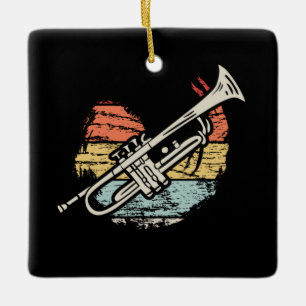 Trumpet Vintage Ceramic Ornament