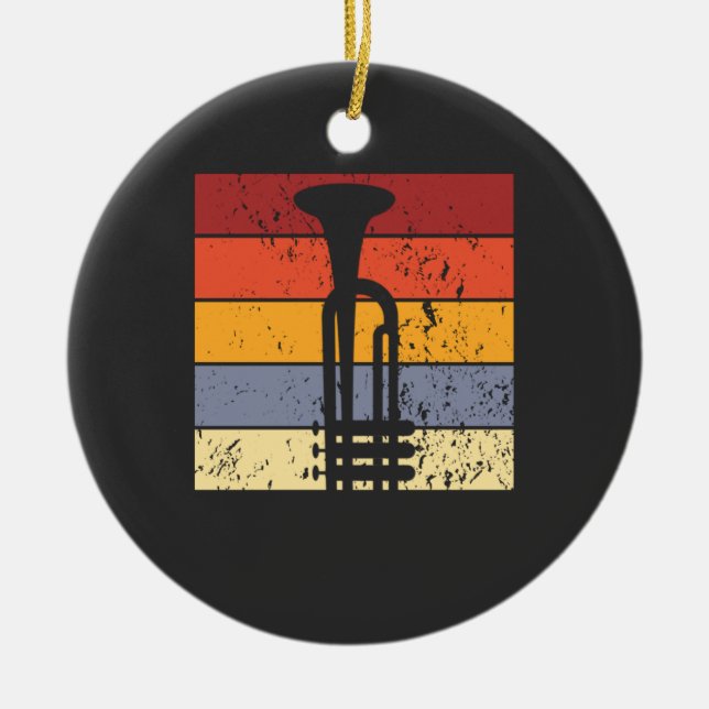Trumpet Vintage Ceramic Tree Decoration (Front)